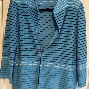 Ming Wang Blue Striped Blazer